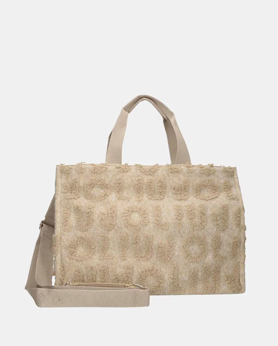 

Сумка-шоппер с логотипом Borrego и съемной ручкой LIUJO, бежевый