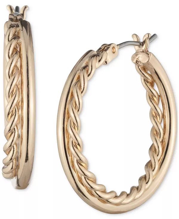 

Серьги-Кольца Rope Twist среднего размера, 1 дюйм Lauren Ralph Lauren, gold