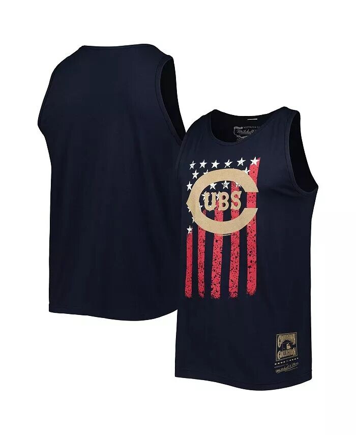 

Мужская темно-синяя майка Chicago Cubs Cooperstown Collection Stars and Stripes Mitchell & Ness