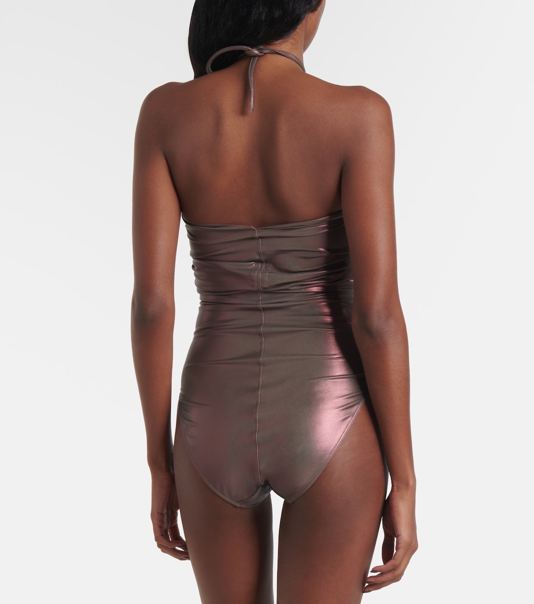 Металлический купальник с халтернеем Rick Owens, Metallic Mahogany — фото 3