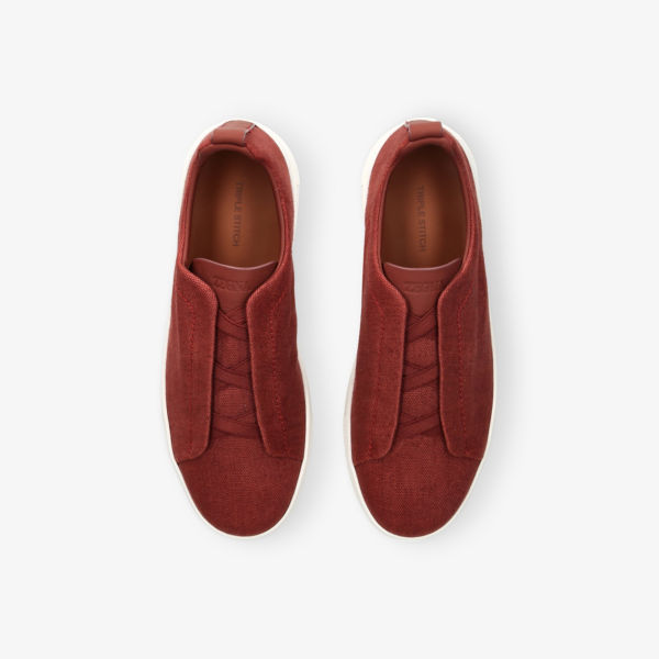 Кроссовки Zegna X3 с тройной строчкой, красный — фото 2