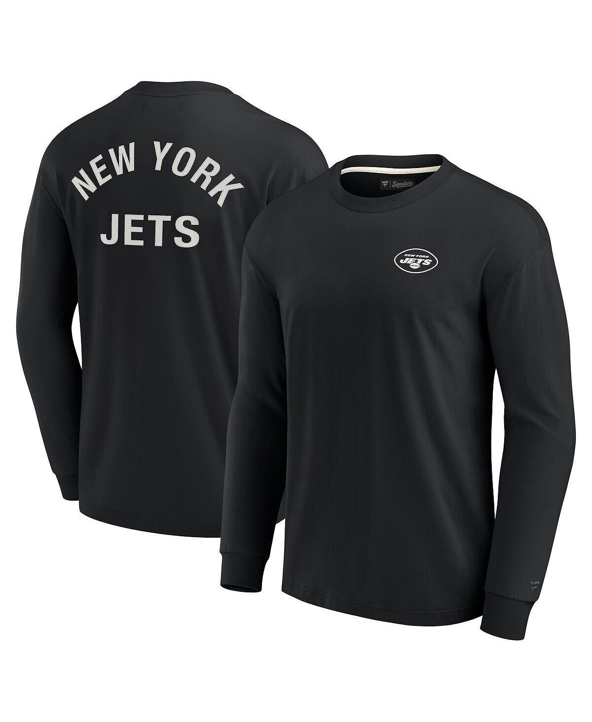 

Черная супермягкая футболка с длинным рукавом для мужчин и женщин New York Jets Fanatics Signature