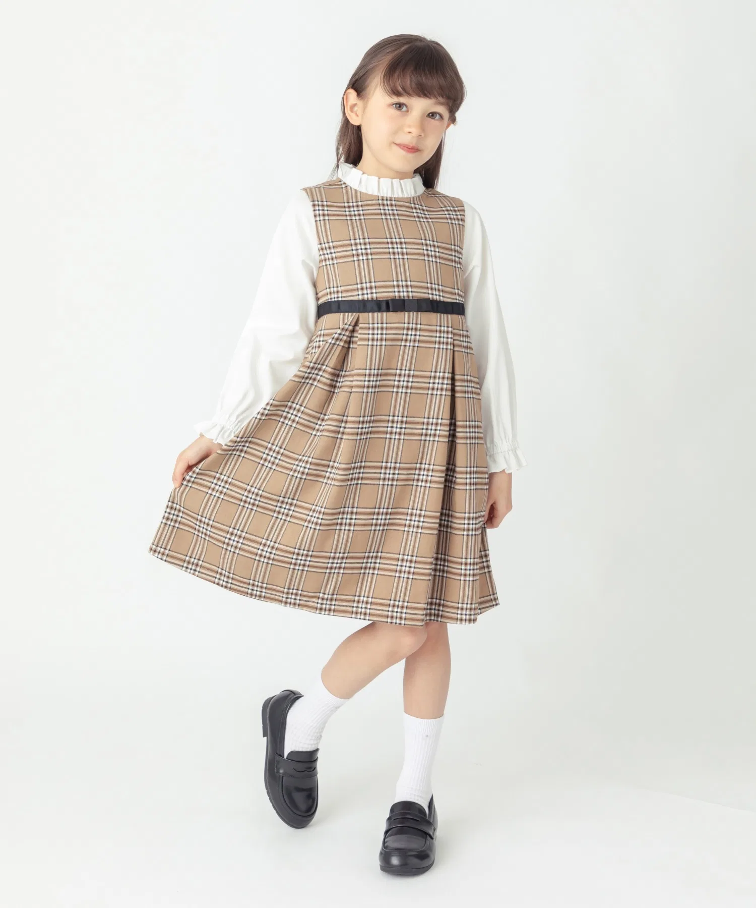 Детское платье с длинным рукавом ever closet в клетку