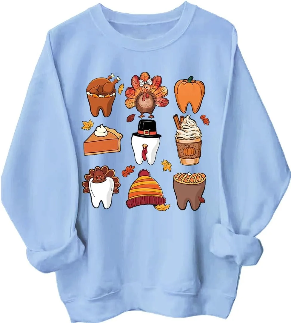 

Свитшот Dental Squad с тыквой и индейкой MQZUO