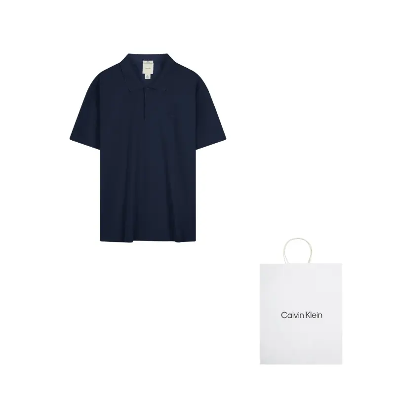 

Мужские поло с воротником-поло, умеренный прямой крой Calvin Klein, cef-темно-синий