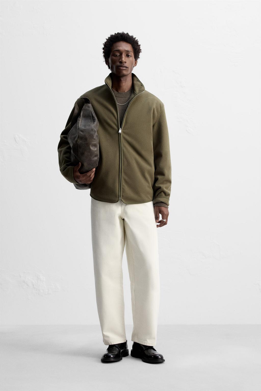 

Верхняя рубашка из флиса ZARA, цвет Brown/Green
