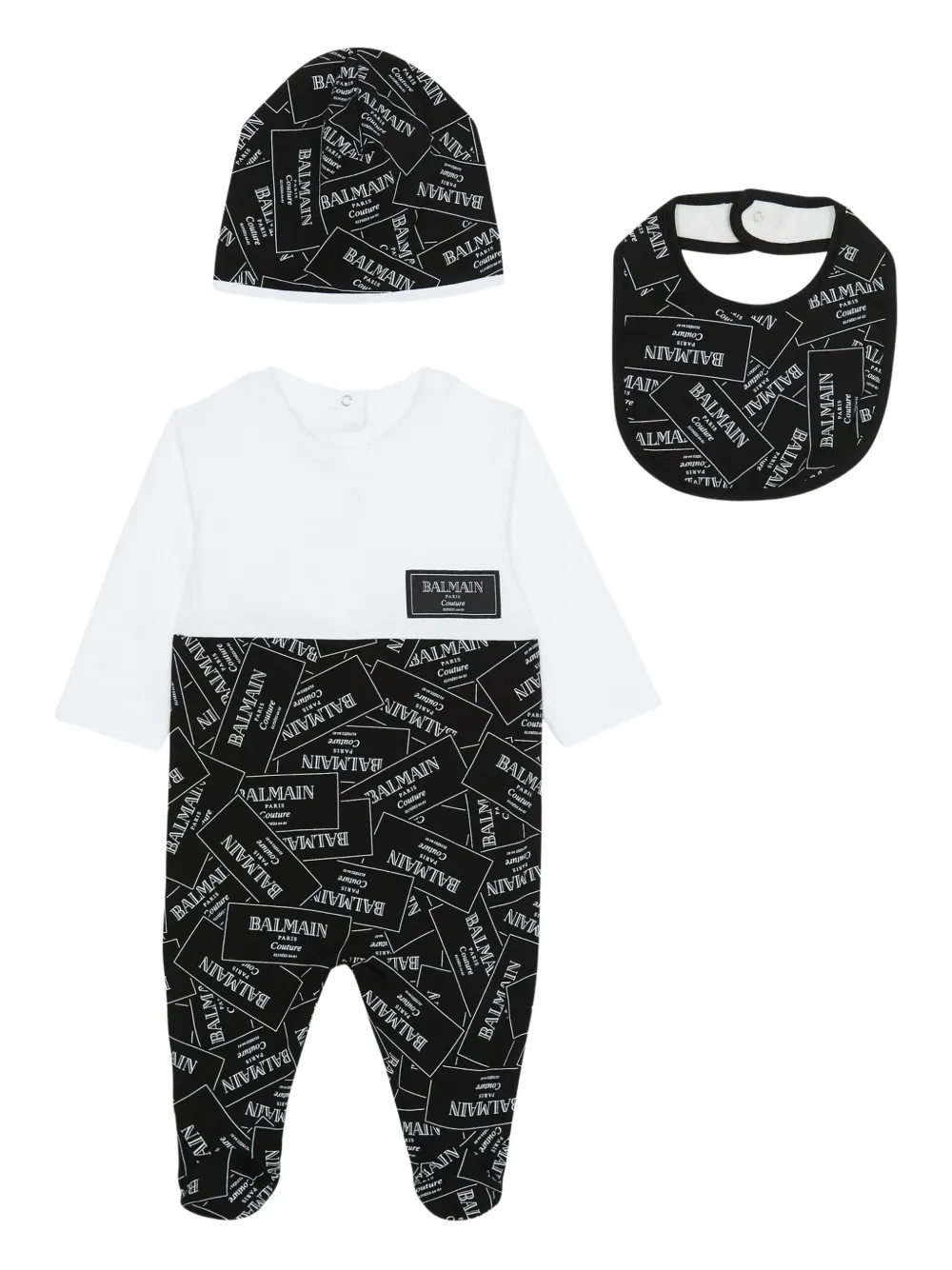 

Комплект для новорожденного с логотипом Balmain Kids, черный