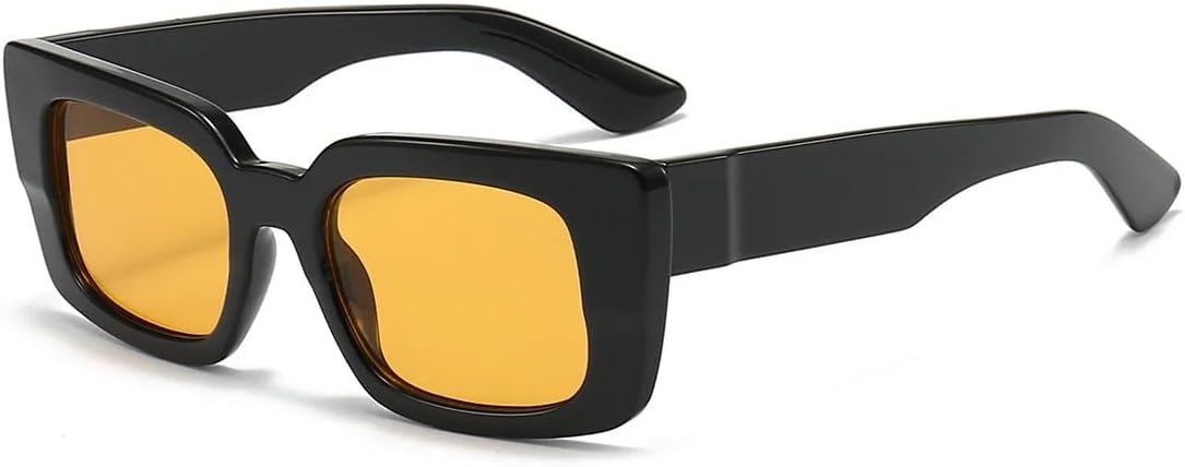 

Солнцезащитные очки для мужчин и женщин - защита UV400 - маленькая оправа, цветные линзы с леопардовым принтом, для занятий спортом на открытом воздухе и вождения DSVIGF, Black Yellow