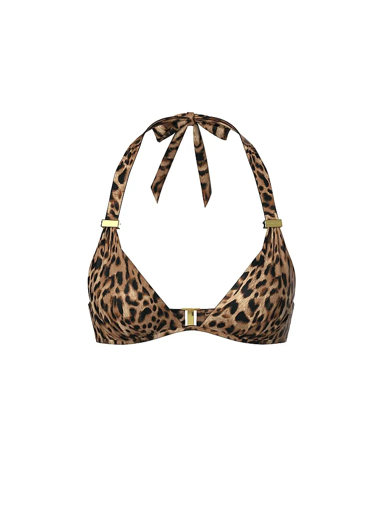 Основной топ от бикини Harlow с завязками на шее и эффектом пуш-ап Victoria'S Secret Swim, Leopard — фото 3