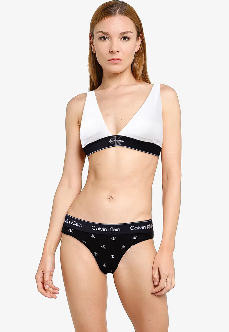 Топ-бралетт треугольный, микрофибра, Calvin Klein, белый — фото 4