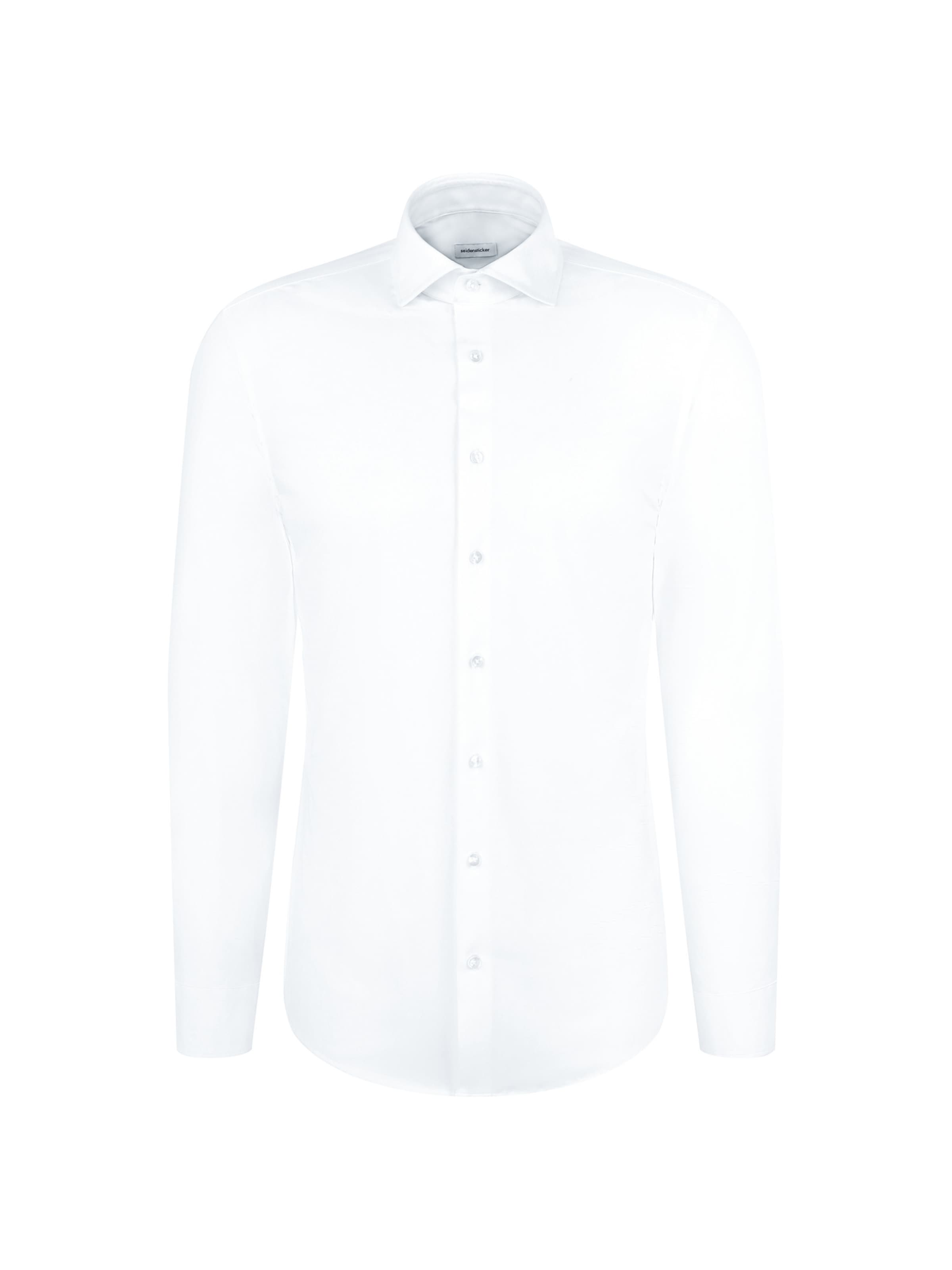 

SEIDENSTICKER Белая деловая рубашка 'Schwarze Rose' Slim fit