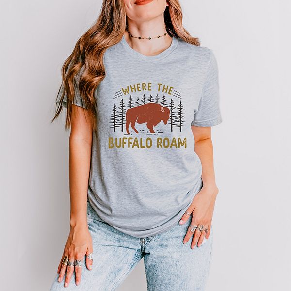 

Футболка с принтом Where the buffalo roam Simply Sage Market, Heather Grey, Серый, Футболка с принтом Where the buffalo roam Simply Sage Market, Heather Grey