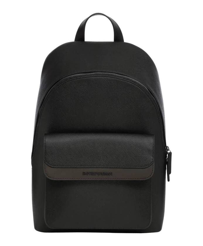 

Стильный рюкзак на молнии и логотипе. Emporio Armani, черный
