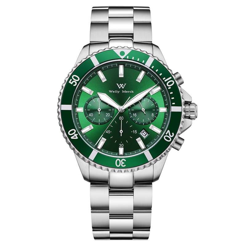 

Welly Merck Часы Quartz Movement Stainless Steel Watchband Watch Men's Watch Green Dial