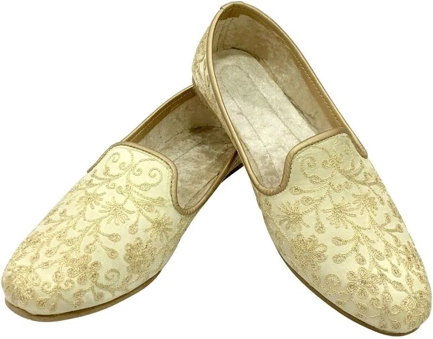 Туфли Stop n Style Jutti Sherwani Shoes for Men Indian Wedding Handmade Ethnic Mojari Punjabi Juti, Cream — фото 2