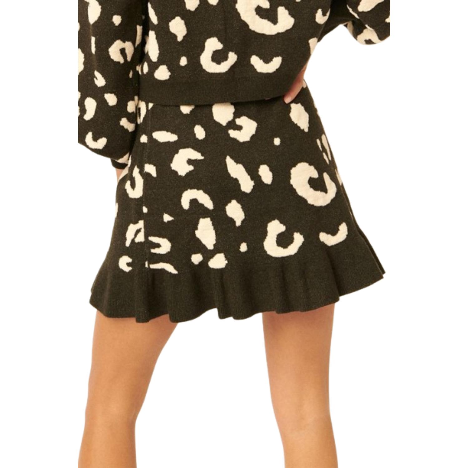 

Леопардовый вязаный мини-юбка TRUEDAMES