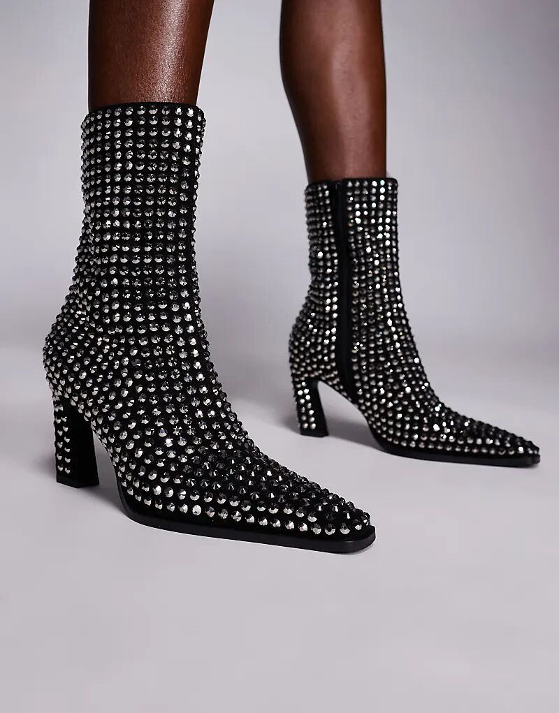 Ботильоны Estella с декоративным носком черного цвета от ASOS DESIGN