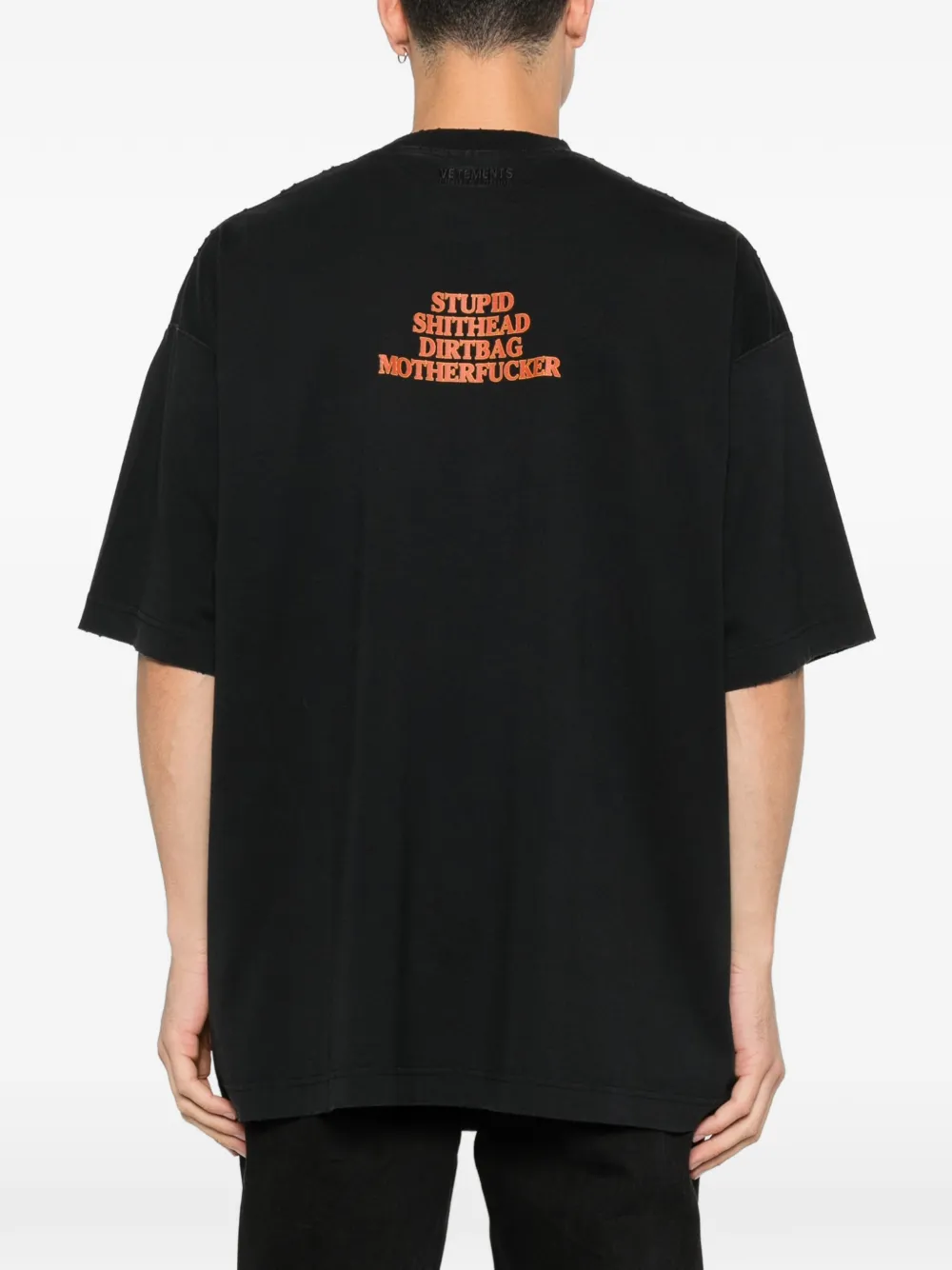 Футболка с текстовым принтом Vetements, черный — фото 4