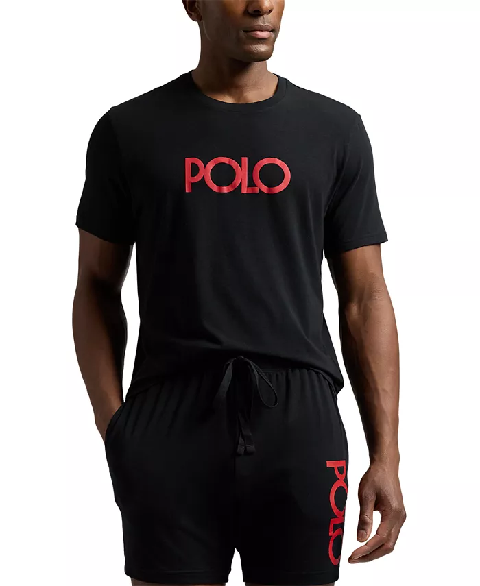 

Мужская футболка для сна с логотипом Polo Ralph Lauren, черный