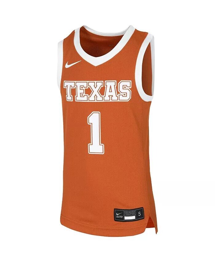 Реплика баскетбольной команды Big Boys #1 оранжевого цвета Texas Longhorns Nike — фото 3