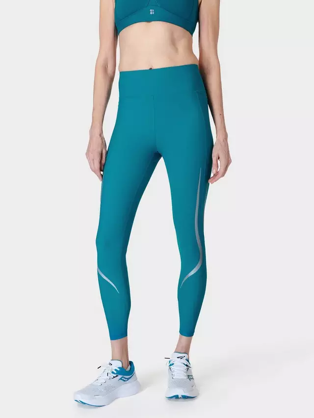 

Спортивные леггинсы Sweaty Betty Zero Gravity 7/8 Illuminate Running, цвет reef/teal/blue