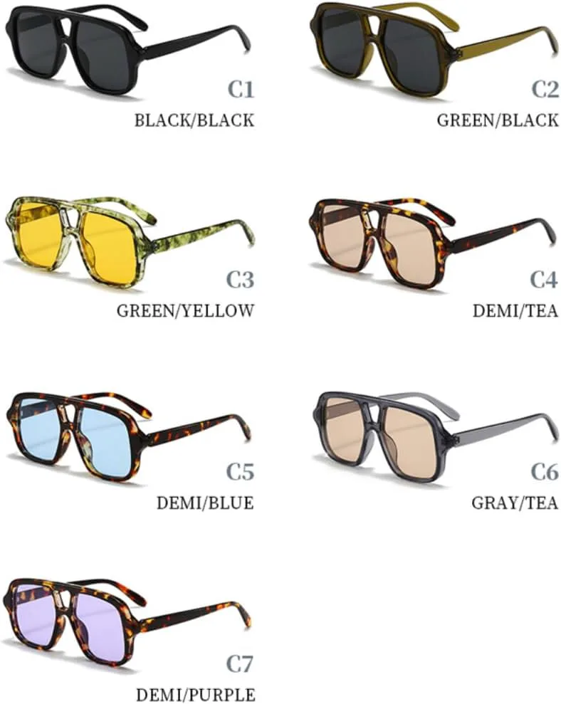 

Солнцезащитные очки с защитой UV400 | Двойные перемычки, панк-желтый | для женщин и мужчин, для занятий спортом на открытом воздухе и вождения DSVIGF, Black Black