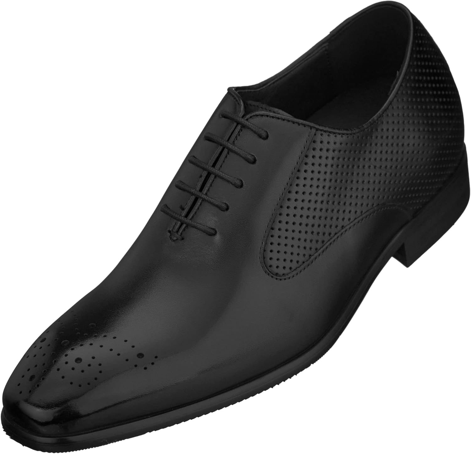 

Мужские невидимые обувные вставки для увеличения роста CALTO - Черные, премиальная кожа, шнуровка, формальные оксфорды - увеличение роста на 6 см - Y6012 - Размер 9 D(M) US