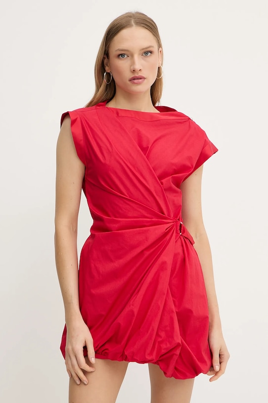 

Хлопковое платье Pinko, красный