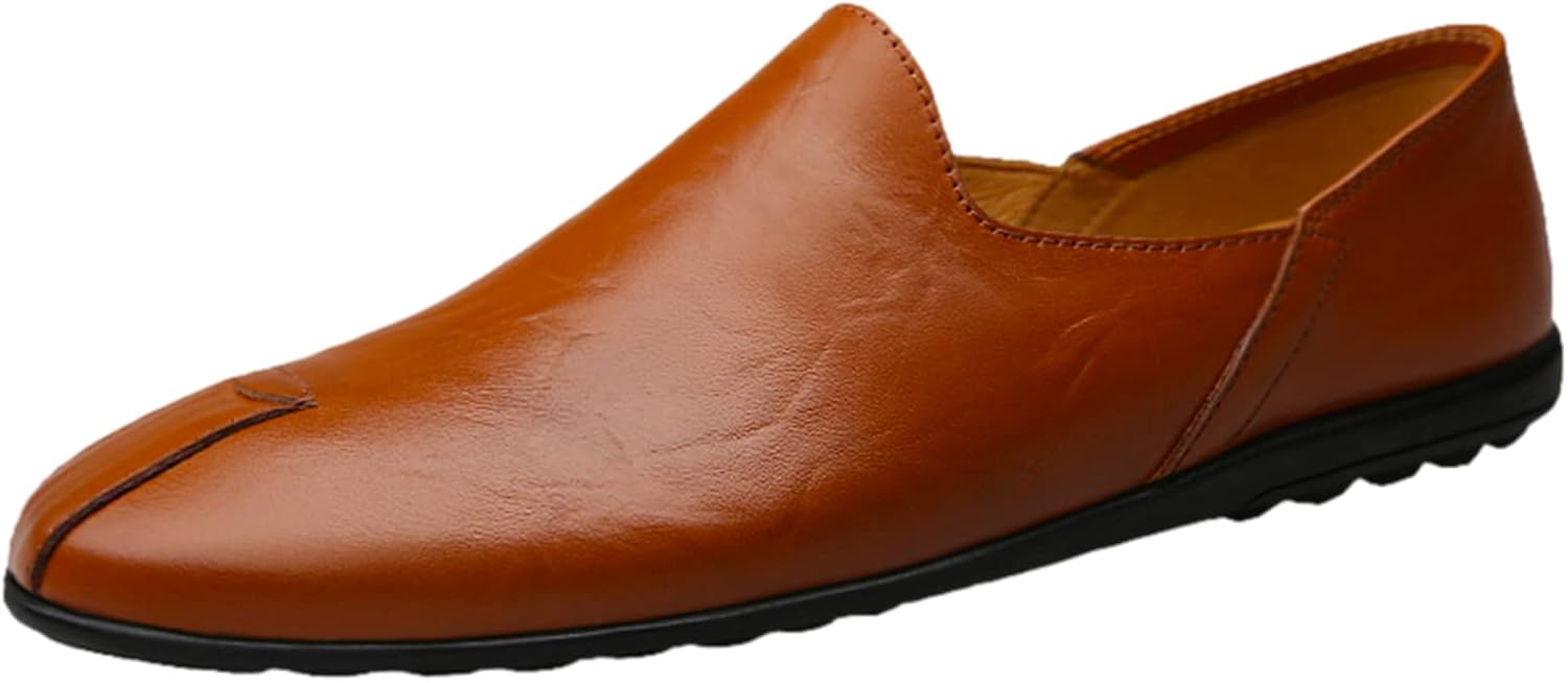 

Мужские лоферы Jamron из ультрамягкой натуральной кожи, с плоской подошвой, удобные для повседневной носки и вождения, коричневый