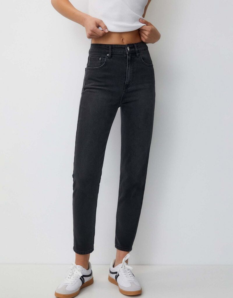

Черные комфортные джинсы для мам Pull&Bear