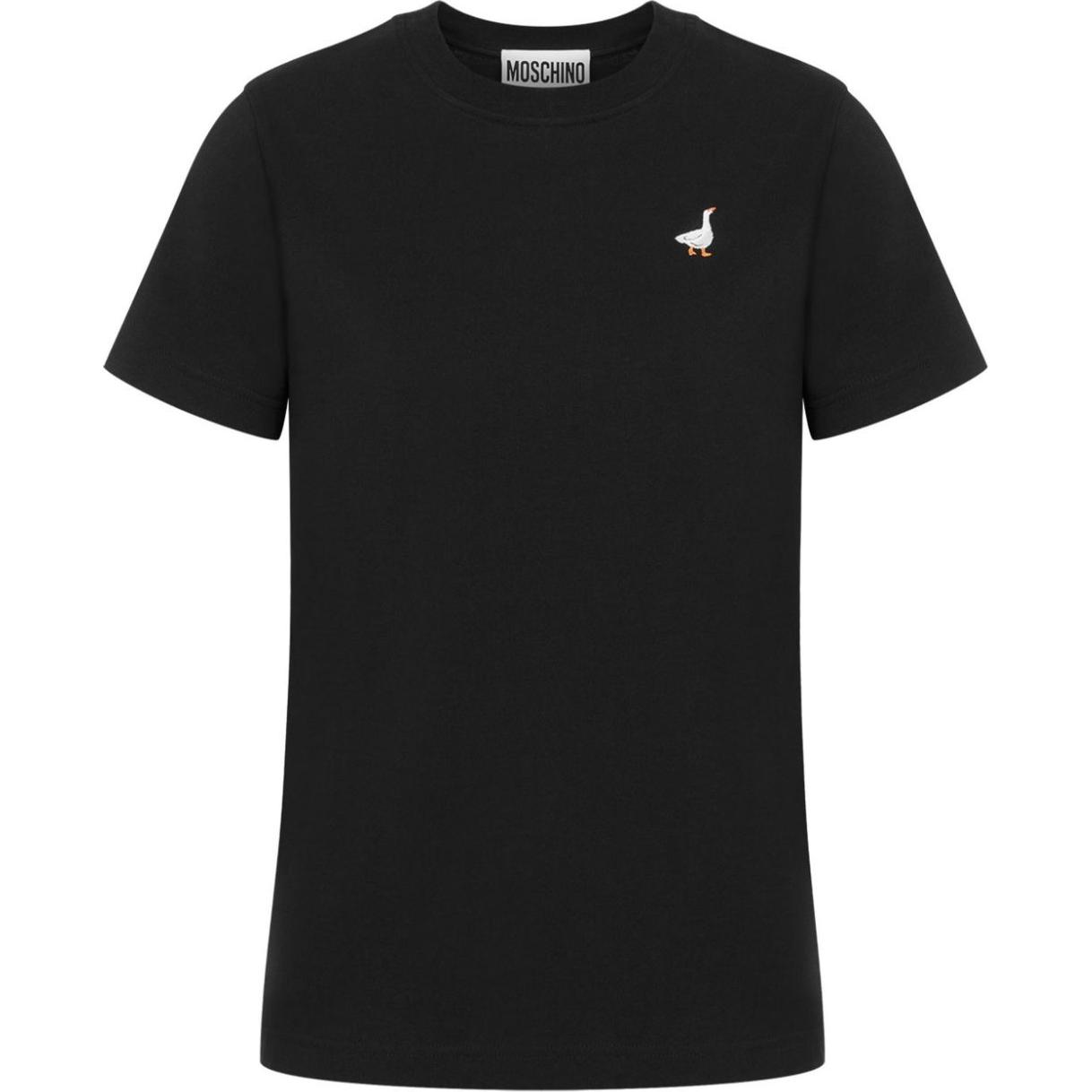 

Вышитая футболка MOSCHINO, черный