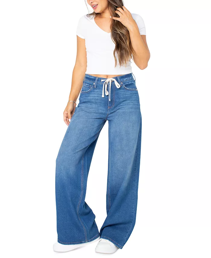 

Джинсы с завязкой на талии и широкими штанинами Juniors Celebrity Pink, синий