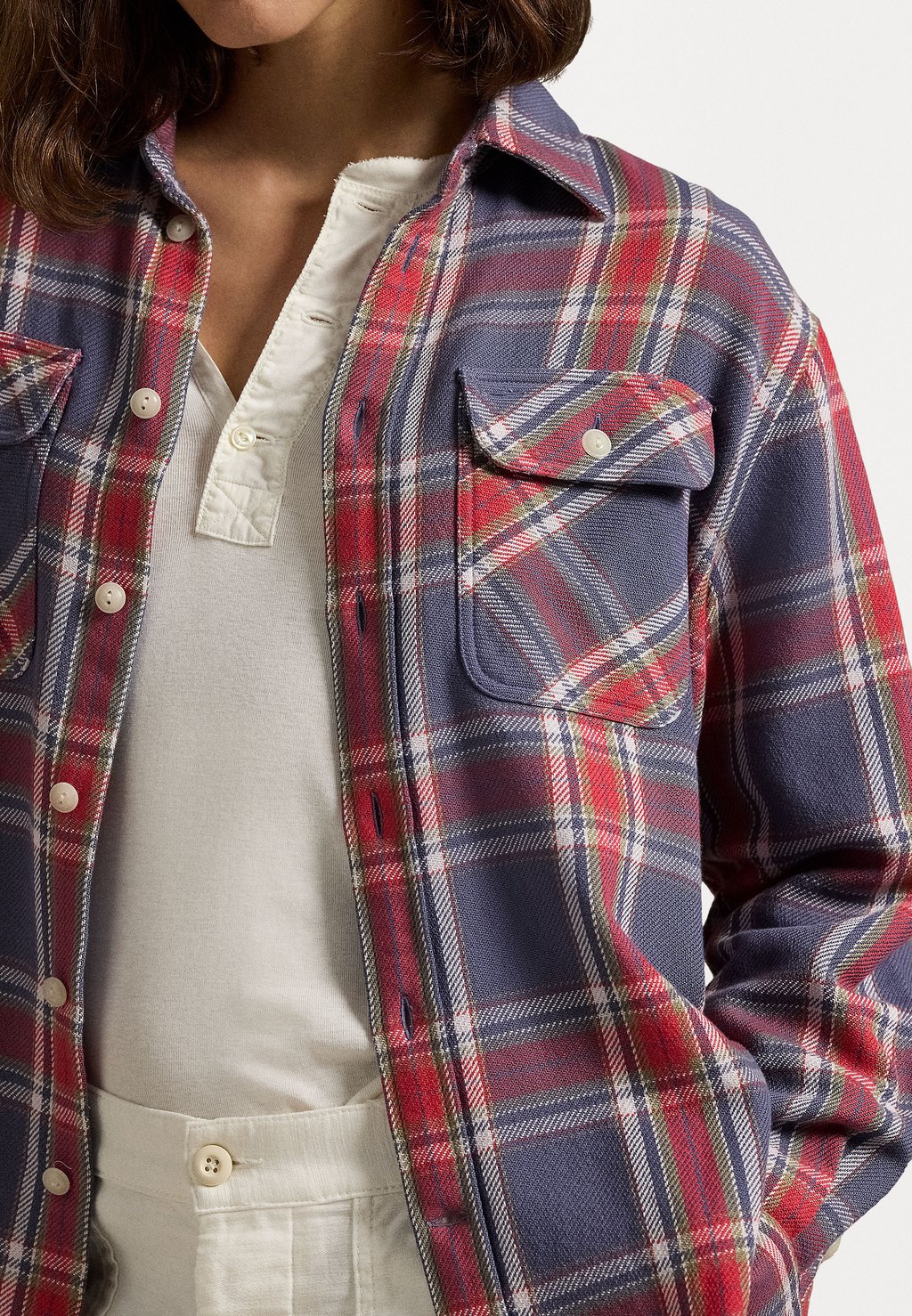 

Блузка на пуговицах PLAID COTTON TWILL WORKSHIRT Polo Ralph Lauren, синий