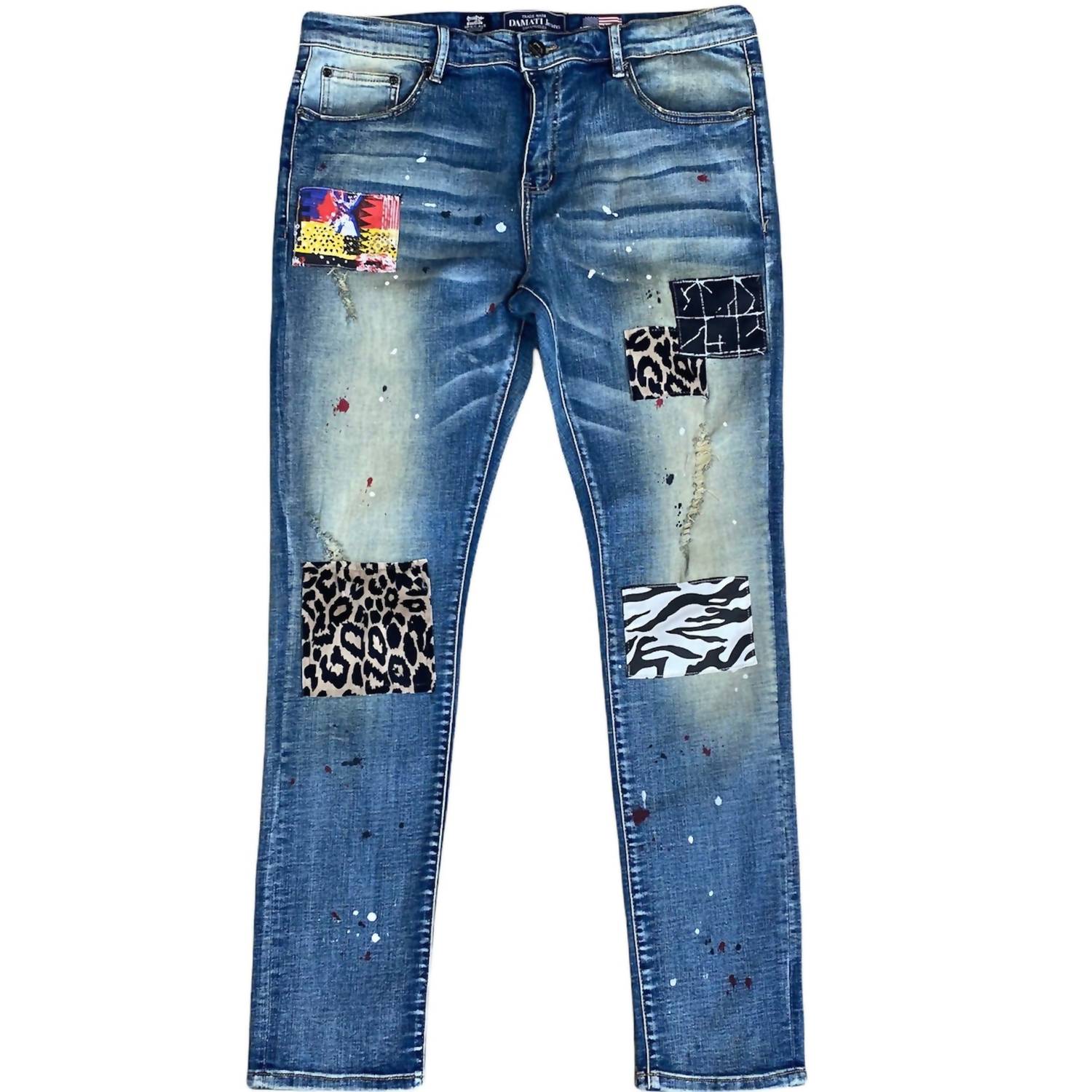 

Мужские джинсы Milan Denim Paint Splatter, средне-синие DAMATI