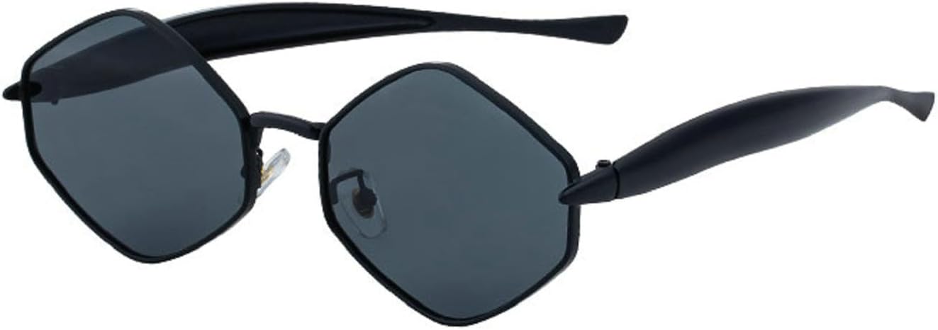 

Маленькие панк-солнцезащитные очки в форме шестиугольника для женщин, роскошные, классическая металлическая оправа, многоугольные панк-солнцезащитные очки для женщин 98375 Melrose, Black