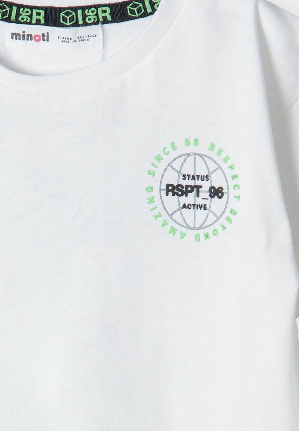 Футболка с принтом SHORT SLEEVE WITH PRINT MINOTI, цвет white green — фото 3