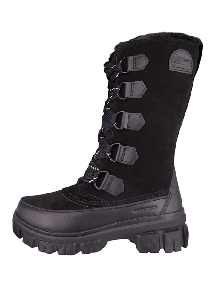 Сапоги женские Sorel Torino V Tall на толстой подошве со шнуровкой, черный — фото 3
