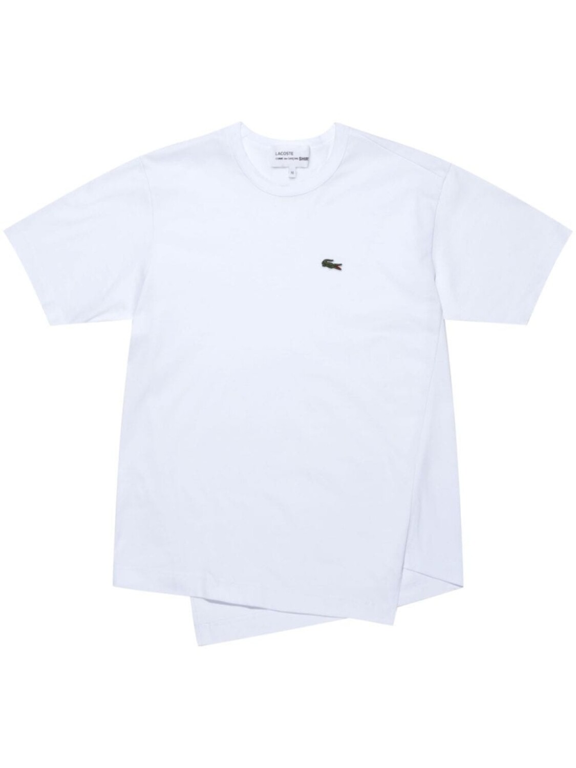 

Comme Des Garçons Shirt футболка асимметричного кроя из коллаборации с Lacoste, белый