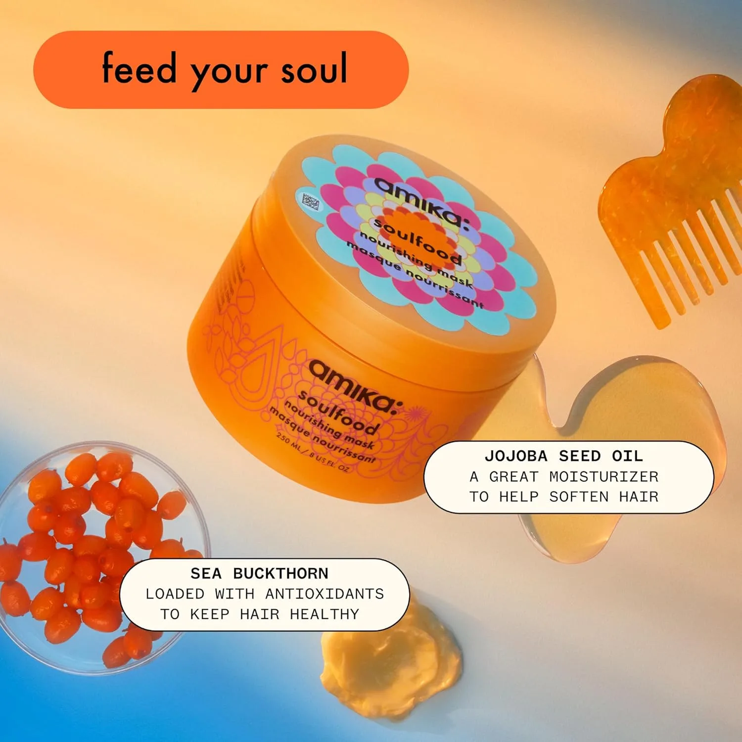 Питательная маска для лица Amika Soulfood, 250 мл 100 мл — фото 4