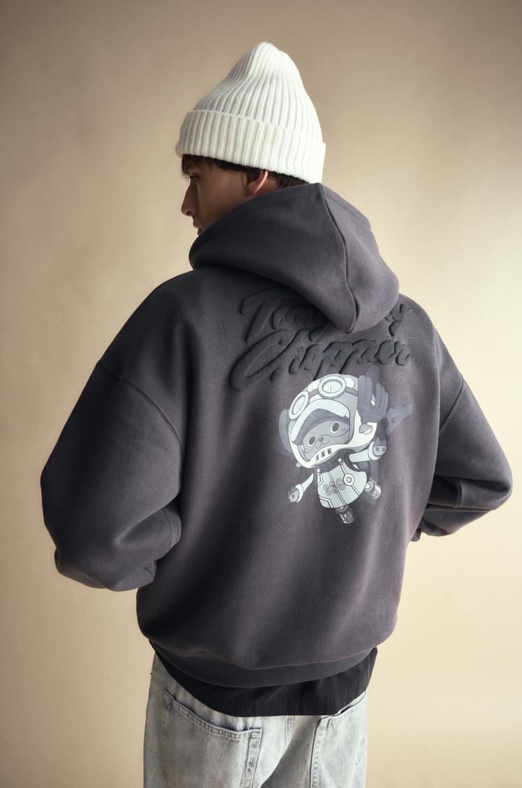 

Цельная толстовка с капюшоном Pull And Bear, серый