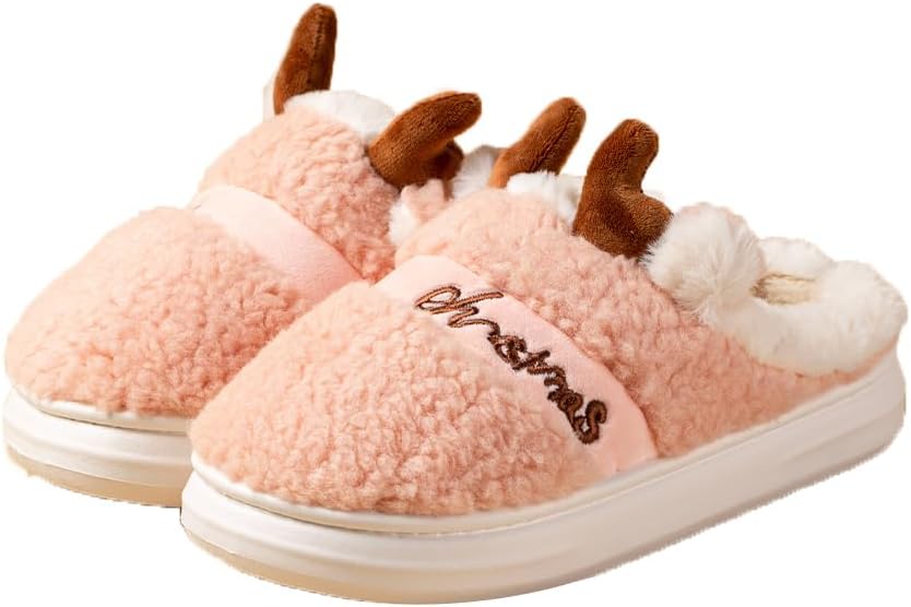 

Домашние тапочки Cliont для женщин и мужчин с мемори-пеной, удобные, теплые и нескользящие, розовый