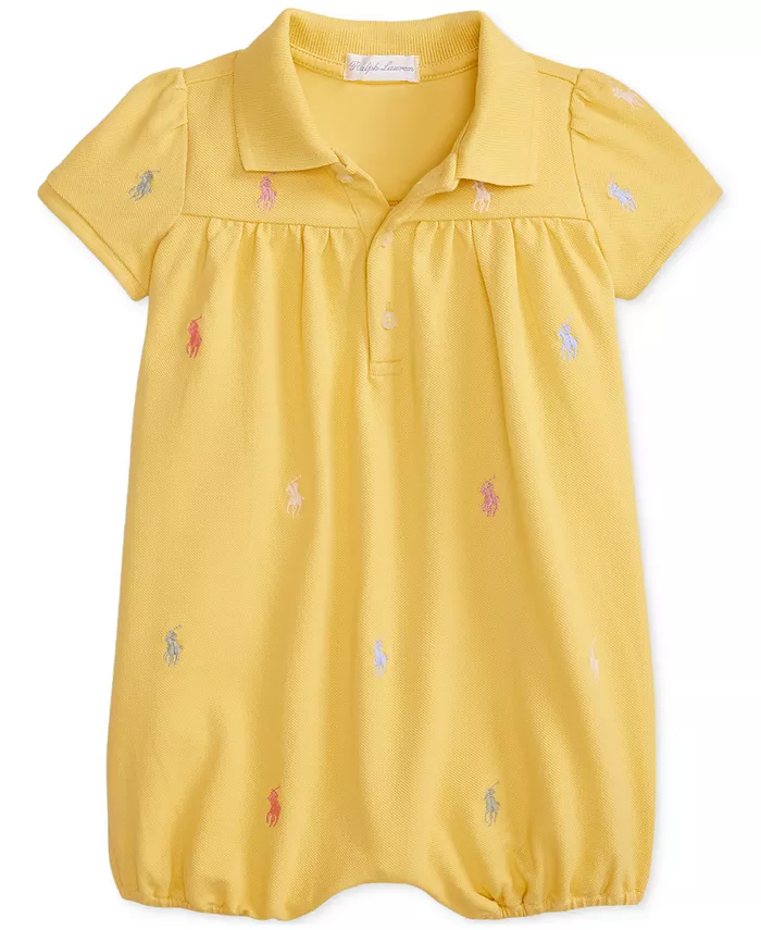 

Детские комбинезоны-шорты Bubble для девочек Polo Ralph Lauren, желтый