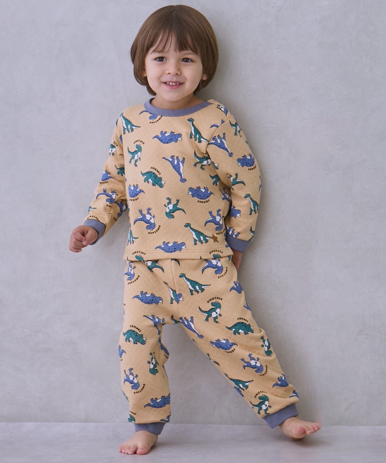 Стеганые пижамы для мальчиков Petit Main, beige