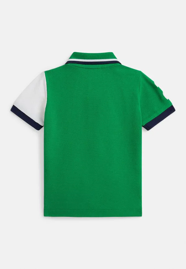 Поло-Рубашка polo bear из хлопковой сетки 02y Polo Ralph Lauren, Green/Black — фото 2