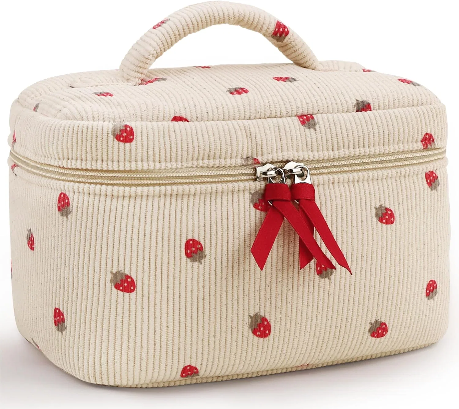Косметичка Prite Cute Corduroy Aesthetic Floral Prite, Strawberry