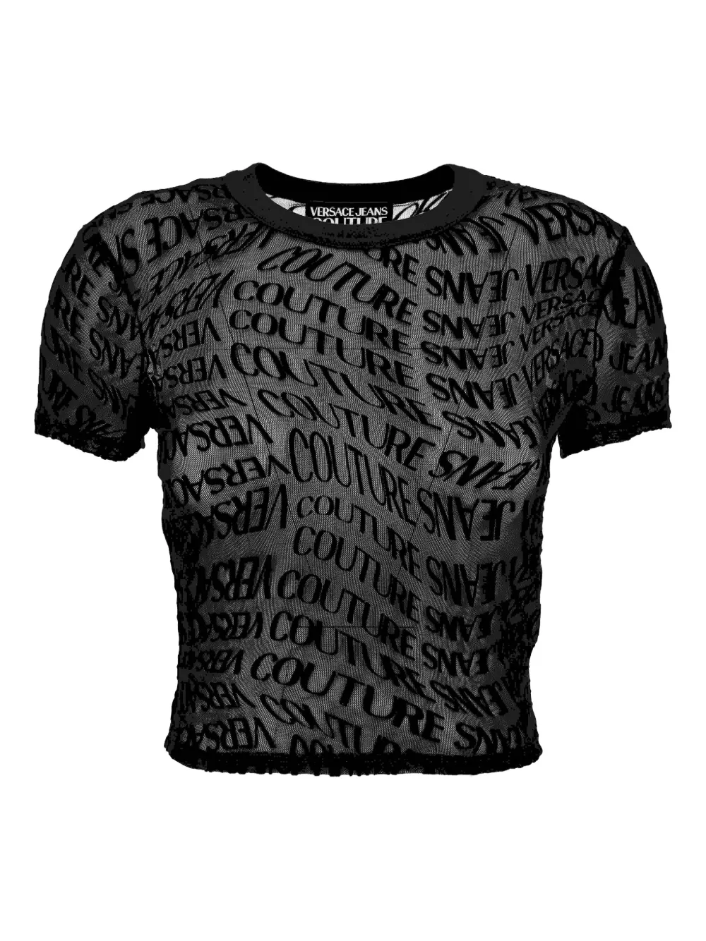 

Сетчатый топ с логотипом Versace Jeans Couture, черный