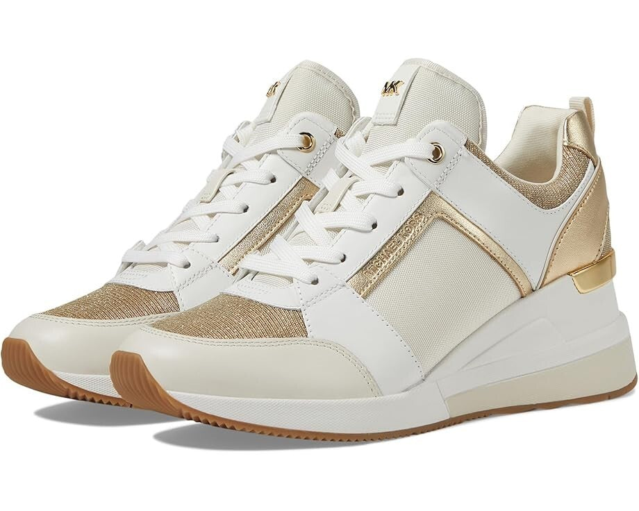 Женские кроссовки Michael Kors Georgie 8 Pale Gold Leather с цепочкой и сеткой ZOGG134