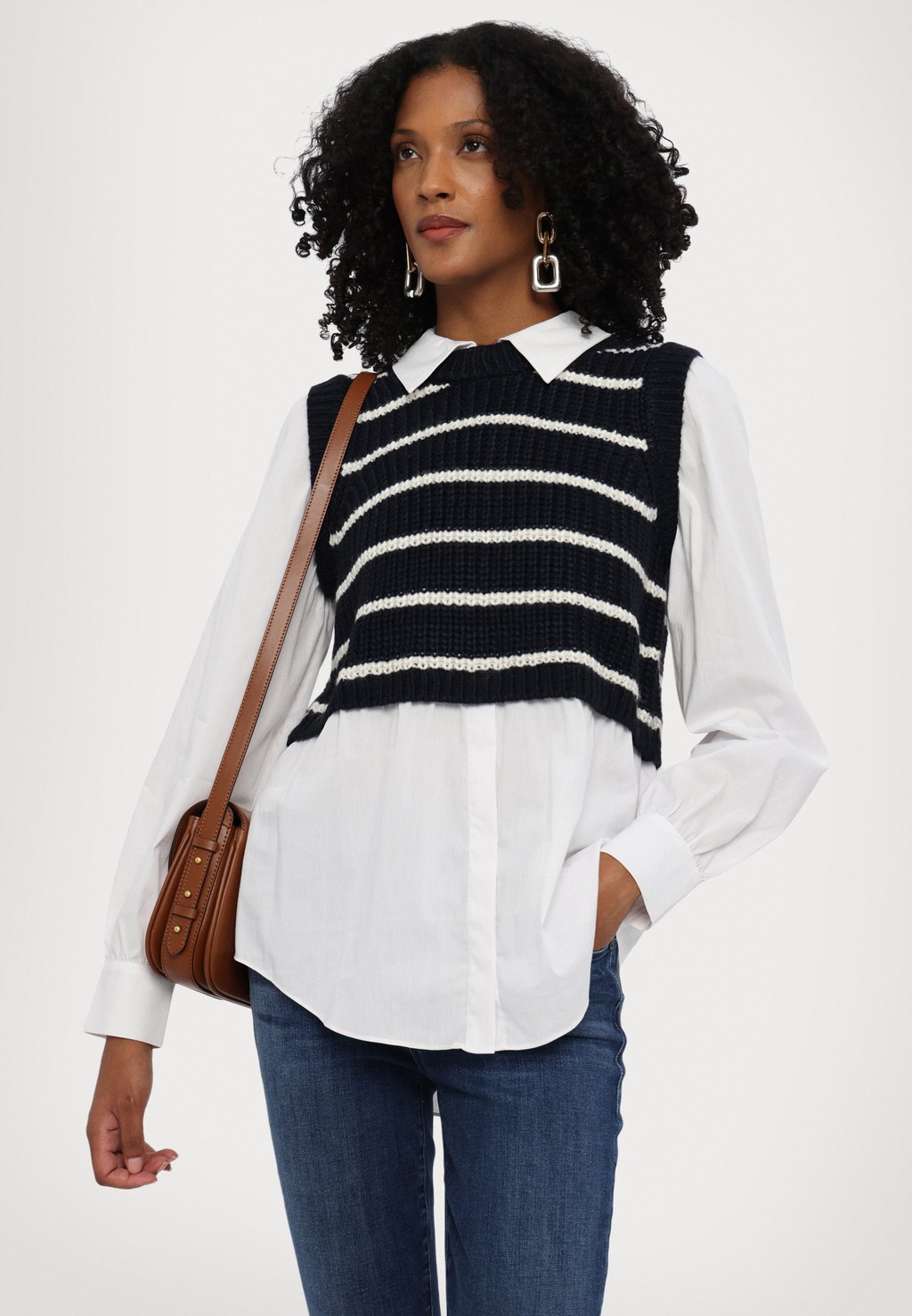 

Джемпер STRIPED MARA PRESTYLED SHAKER Cinq à Sept, синий