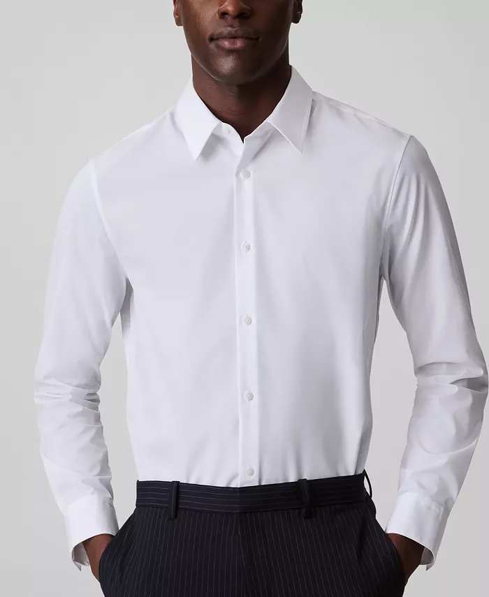 

Мужская рубашка с длинным рукавом Slim Fit Supima Stretch на пуговицах Calvin Klein, белый