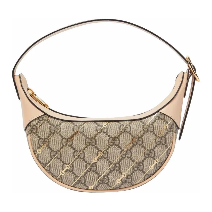 

GUCCI Сумка-тоут Ophidia Canvas с кожаной отделкой, женская, бежевая и эбеновая